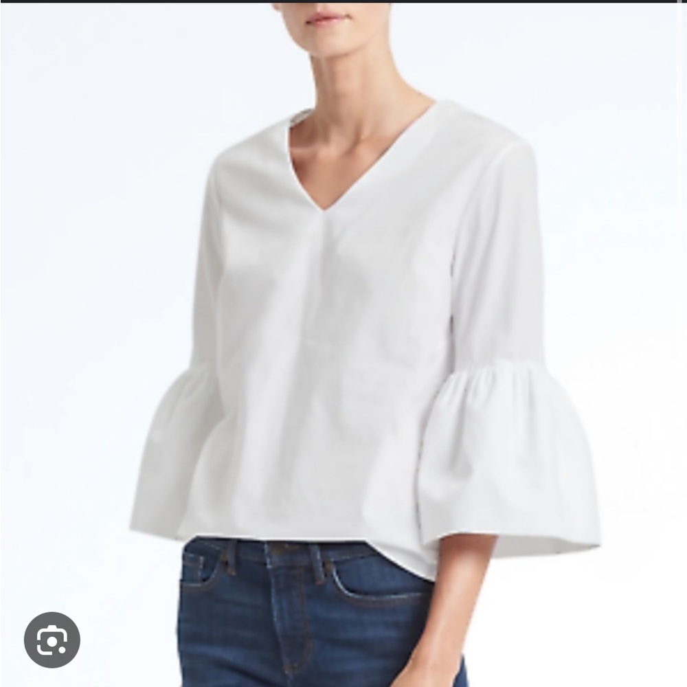 Banana Republic White Cotton Blouse